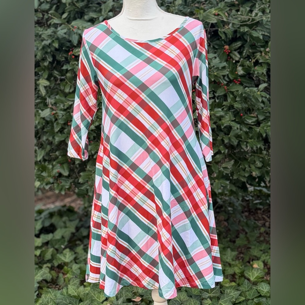 🦋 Plaid Multicolor Women's Dress